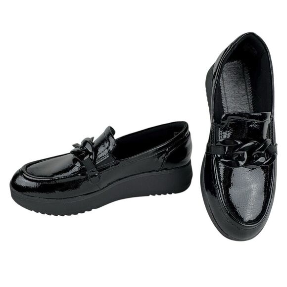 Clarks Womens Zylah May Platform Loafers 8.5 Black Goth Punk Cosplay Preppy - Picture 3 of 15